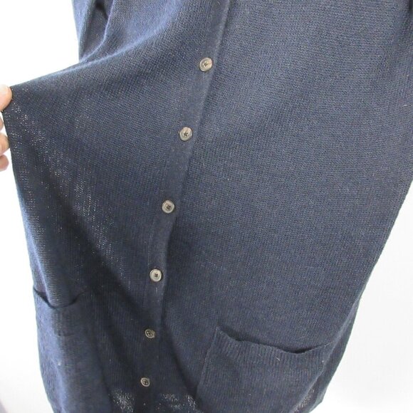 Club Monaco Cardigan Women S Blue Alpaca Wool Button Up Knit Pockets Classic 198 - Picture 8 of 11